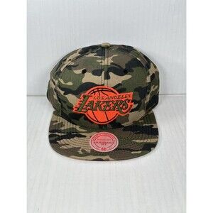 Lakers Los Angeles Mitchell & Ness Neon Camo Collection SnapBack Hat Cap NEW